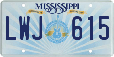MS license plate LWJ615