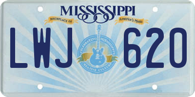 MS license plate LWJ620