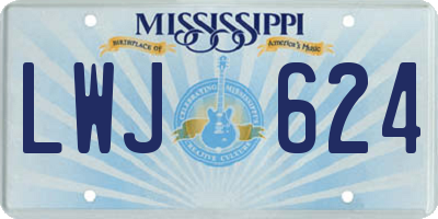 MS license plate LWJ624