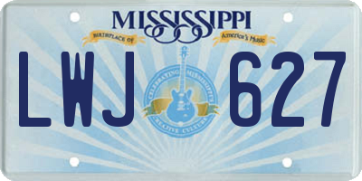 MS license plate LWJ627