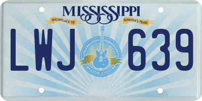 MS license plate LWJ639