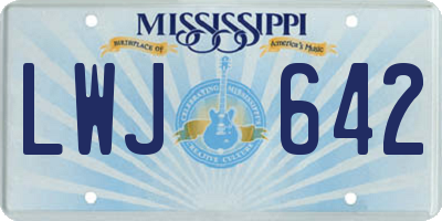 MS license plate LWJ642