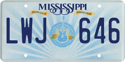 MS license plate LWJ646