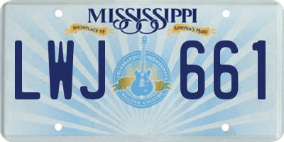 MS license plate LWJ661
