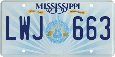 MS license plate LWJ663