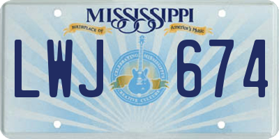 MS license plate LWJ674