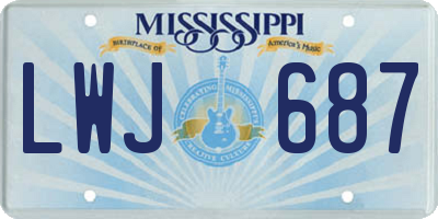 MS license plate LWJ687