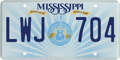 MS license plate LWJ704