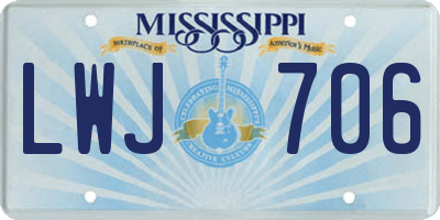MS license plate LWJ706