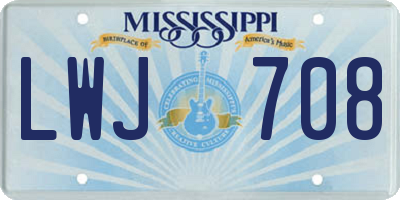 MS license plate LWJ708
