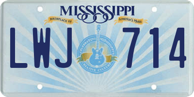 MS license plate LWJ714