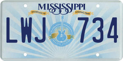MS license plate LWJ734