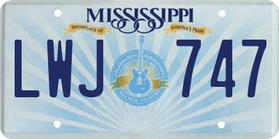 MS license plate LWJ747