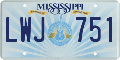 MS license plate LWJ751