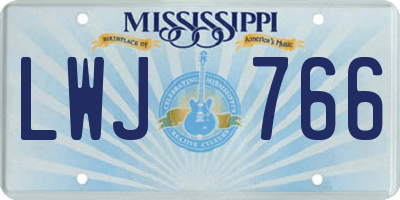 MS license plate LWJ766