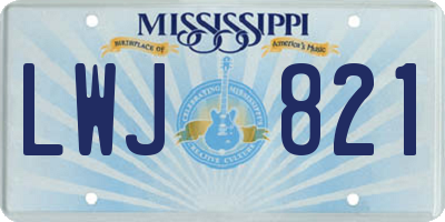 MS license plate LWJ821