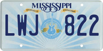 MS license plate LWJ822