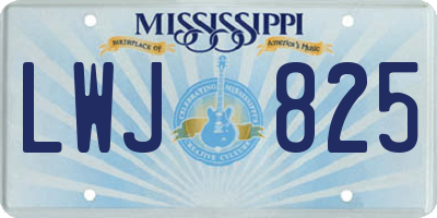 MS license plate LWJ825