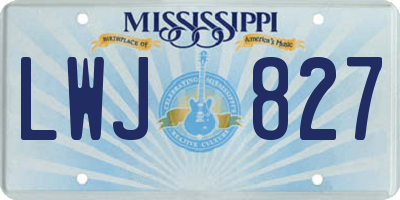 MS license plate LWJ827