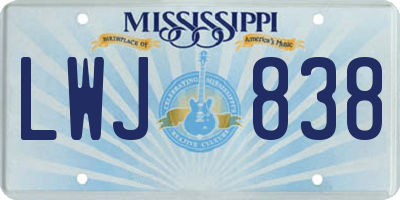 MS license plate LWJ838