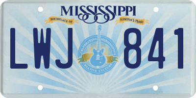 MS license plate LWJ841