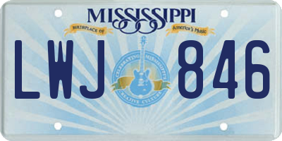MS license plate LWJ846