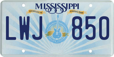 MS license plate LWJ850