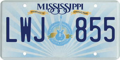 MS license plate LWJ855