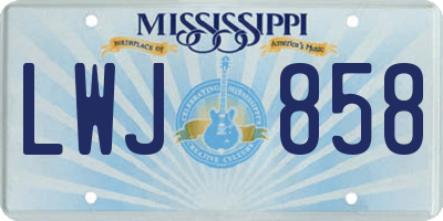 MS license plate LWJ858