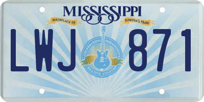 MS license plate LWJ871