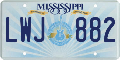MS license plate LWJ882