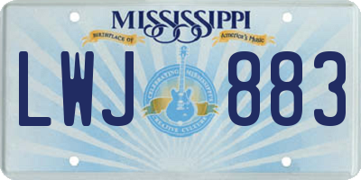 MS license plate LWJ883