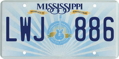MS license plate LWJ886