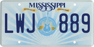 MS license plate LWJ889