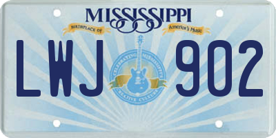 MS license plate LWJ902