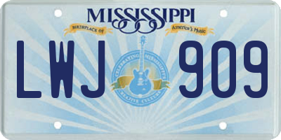 MS license plate LWJ909