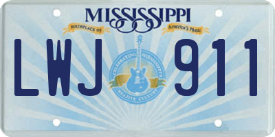 MS license plate LWJ911