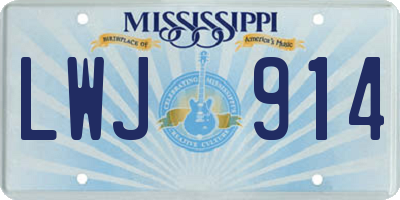 MS license plate LWJ914