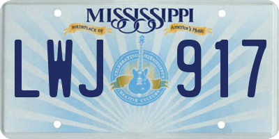 MS license plate LWJ917