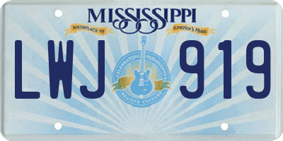 MS license plate LWJ919