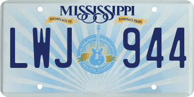 MS license plate LWJ944