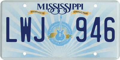 MS license plate LWJ946