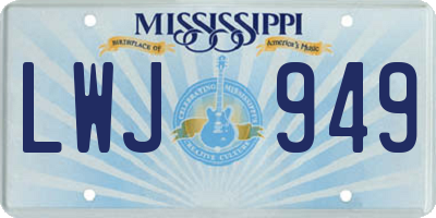MS license plate LWJ949