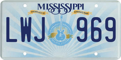 MS license plate LWJ969