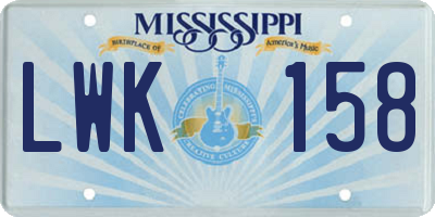 MS license plate LWK158