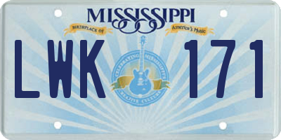MS license plate LWK171