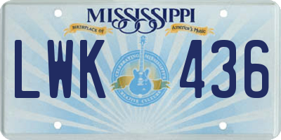 MS license plate LWK436