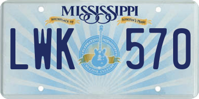 MS license plate LWK570