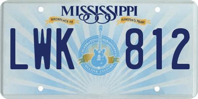 MS license plate LWK812