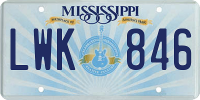 MS license plate LWK846